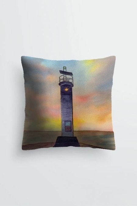 Grand Bend Lighthouse Square Pillow